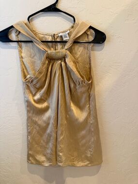 NEW Cache gold embellished top 95% silk size small